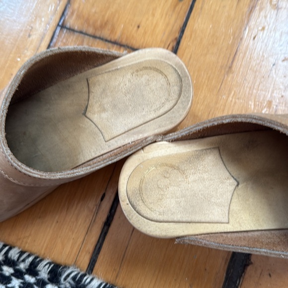 No. 6 Tan Suede Clogs - Picture 5 of 5